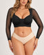 Back Smoothing Front-Closure Long-Sleeve Top