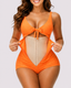 Tummy Control Ribbed Tie-Front One-Piece Swimwear