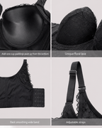 Push-Up Padded Floral Lace Longline Bra