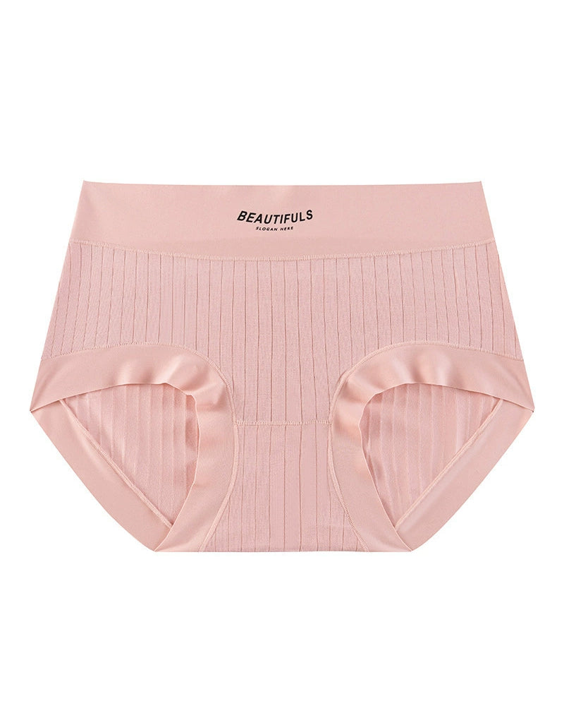 Breathable High-Waisted Ribbed Boyshort Panties