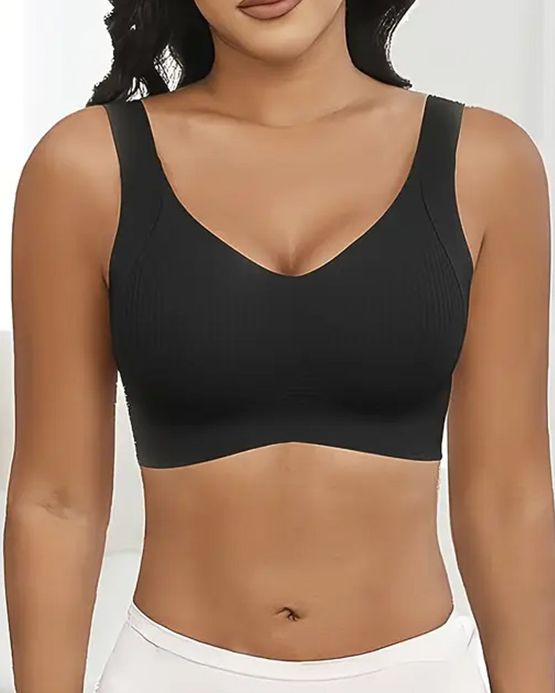 Wireless Lift Wide-Strap Seamless Support Bra