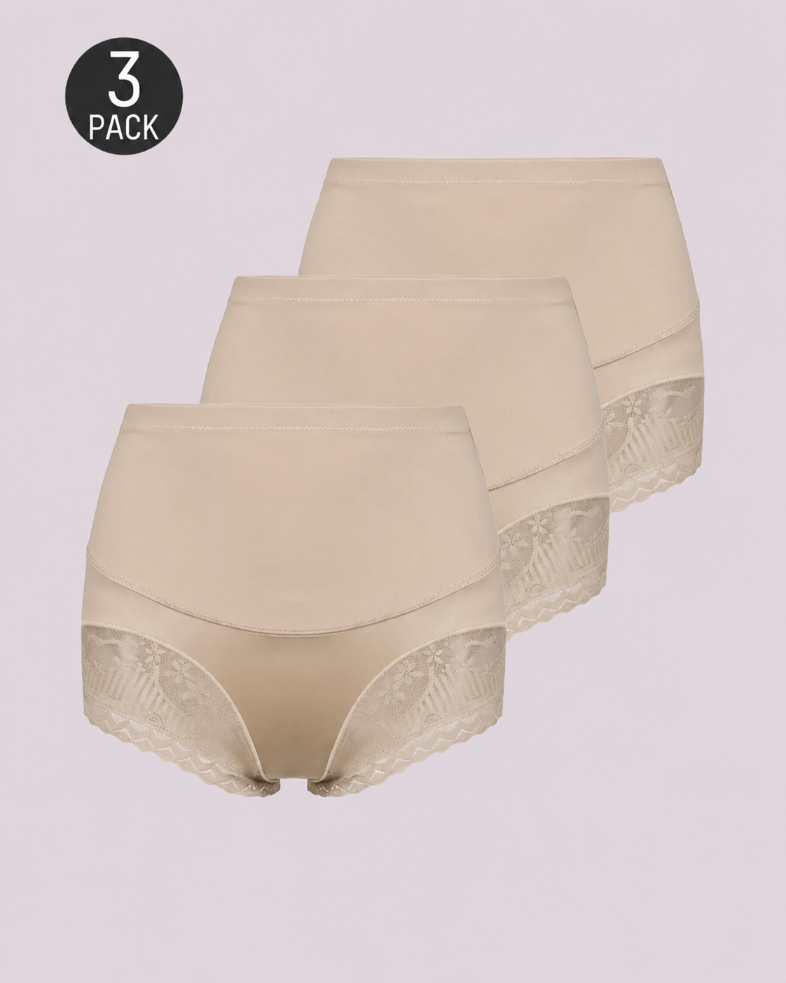 Tummy Control High-Waist Lace Panel Shaping Briefs