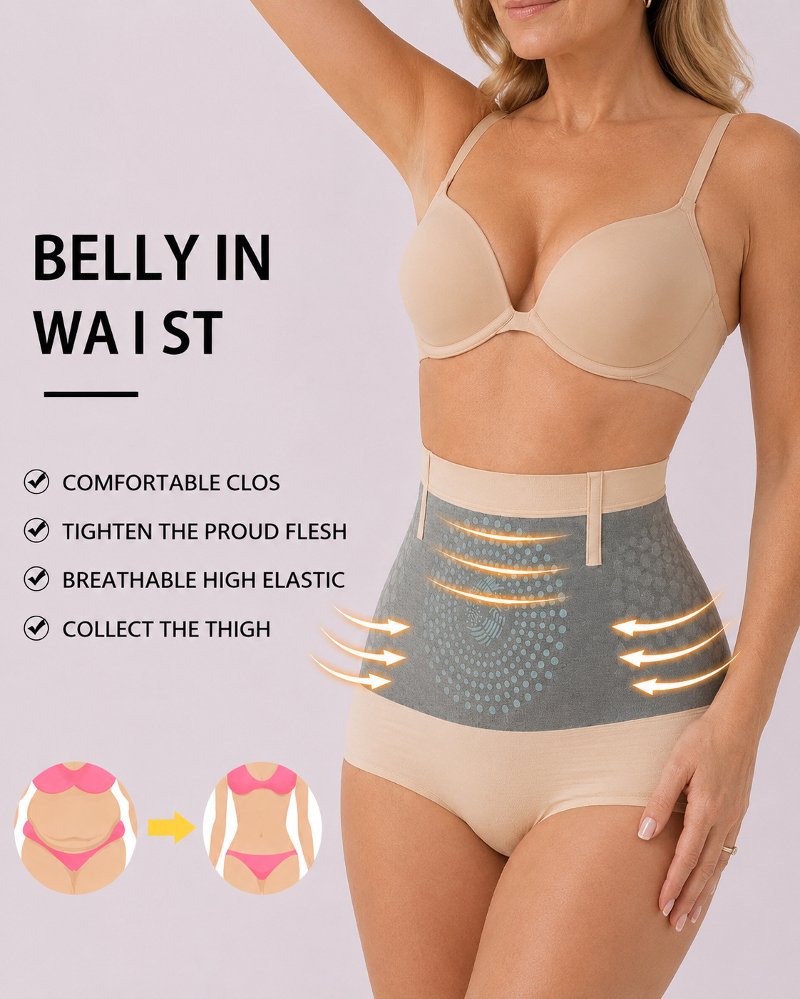 Thermal Tummy-Control High-Waist Breathable Shaping Briefs
