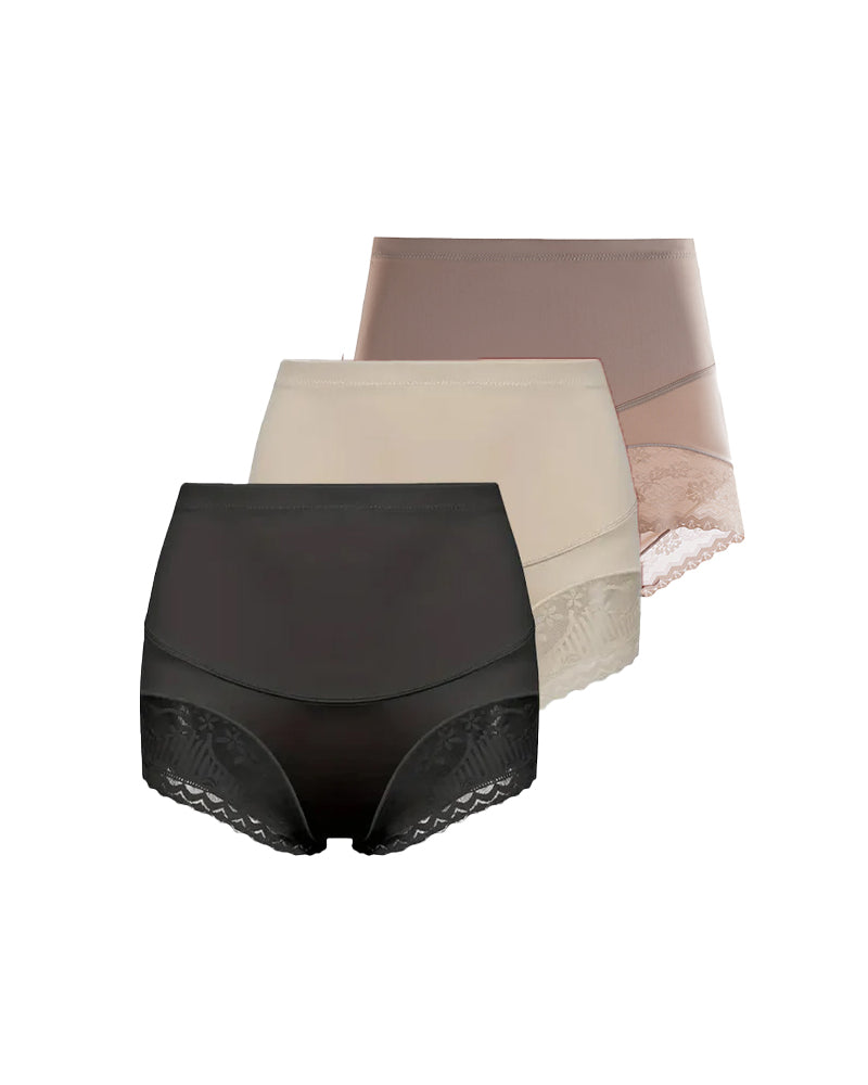 Tummy Control High-Waist Lace Panel Shaping Briefs
