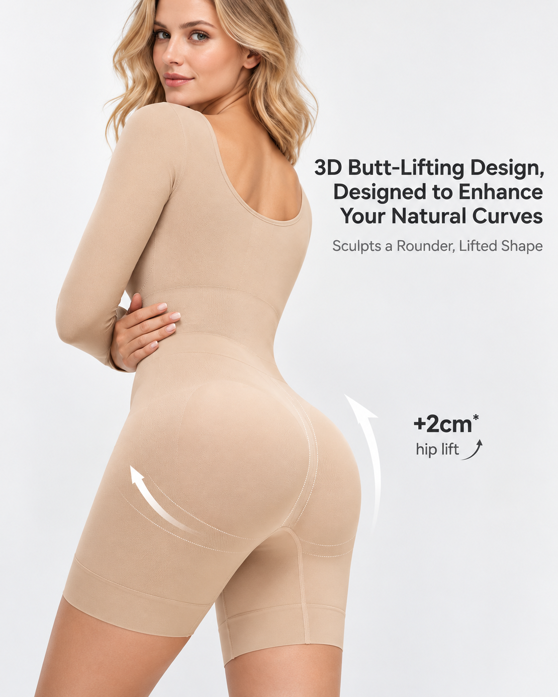 Long-Sleeve Short Bodysuit Drop-Seat Opening