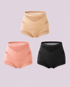 Tummy-Smoothing Crossover Mesh Lace Shaping Boyshorts