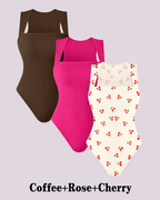 Flattering Slim-Fit & Ribbed Knit Square-Neck Bodysuit