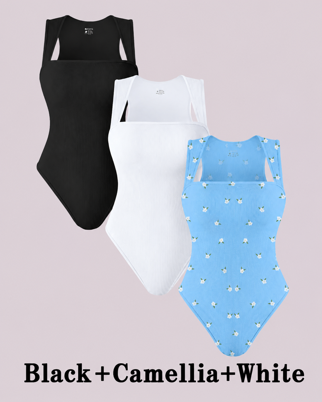Flattering Slim-Fit & Ribbed Knit Square-Neck Bodysuit