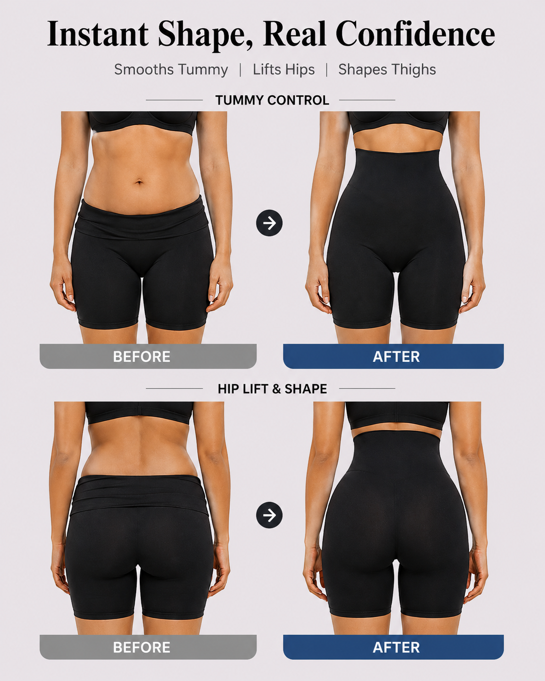Cooling & Breathable Tummy Control Butt Lifter Shapewear Shorts