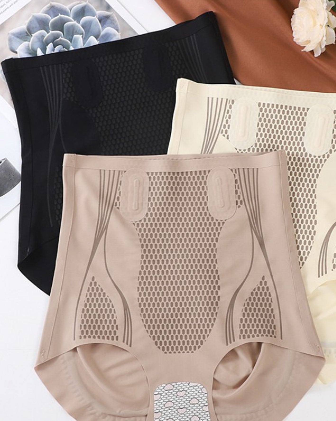 Breathable High-Waist Support Compression Briefs