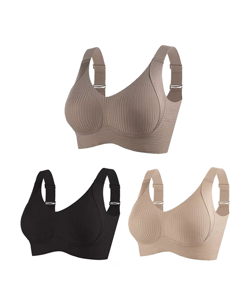 Wireless Lift Wide-Strap Seamless Support Bra