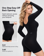 Long-Sleeve Short Bodysuit Drop-Seat Opening