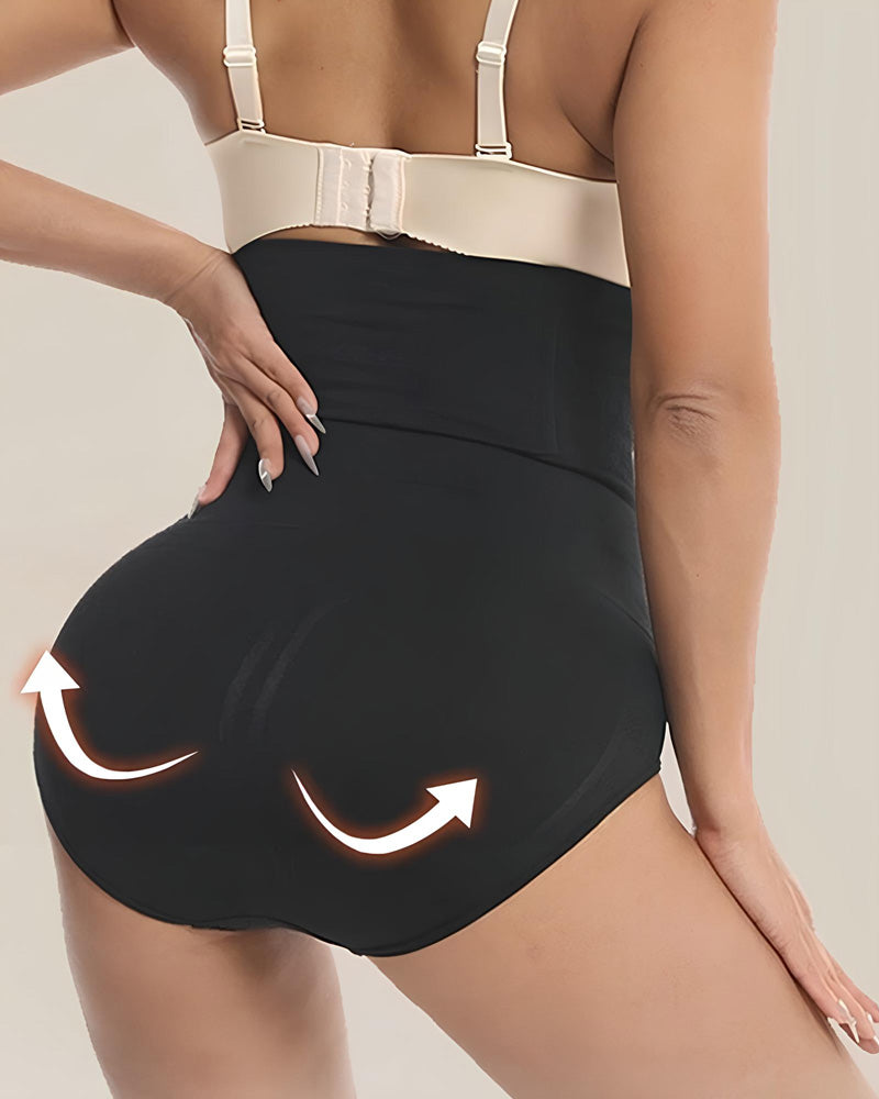 Waist-Slimming High-Rise Ribbed Butt-Lift Shaping Panties