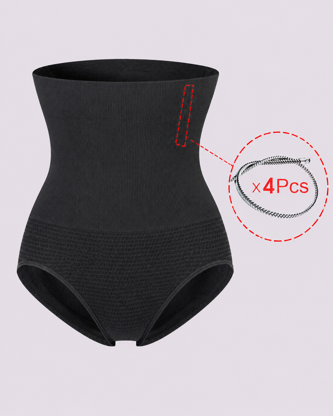 Waist-Slimming High-Rise Ribbed Butt-Lift Shaping Panties