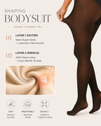 Paneled Fleece-Lined Tummy Control Footed Bodysuit