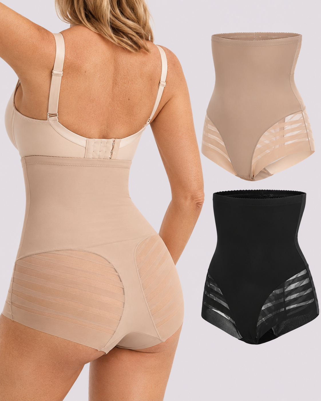 Waist-Sculpting High-Rise Mesh Butt-Lift Shaper Shorts