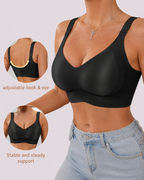 Wireless Lift Satin Wide-Strap Support Bra