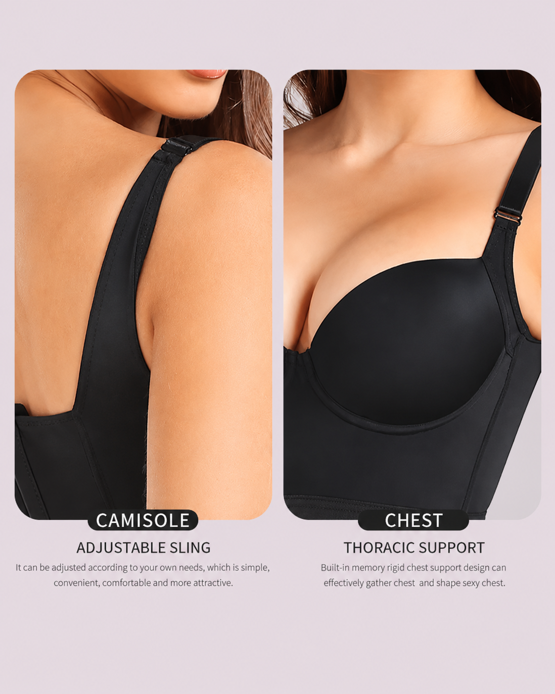 Push-Up Longline Underwire Support Bra