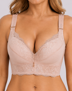 Push-Up Floral Lace Wide-Strap Support Bra