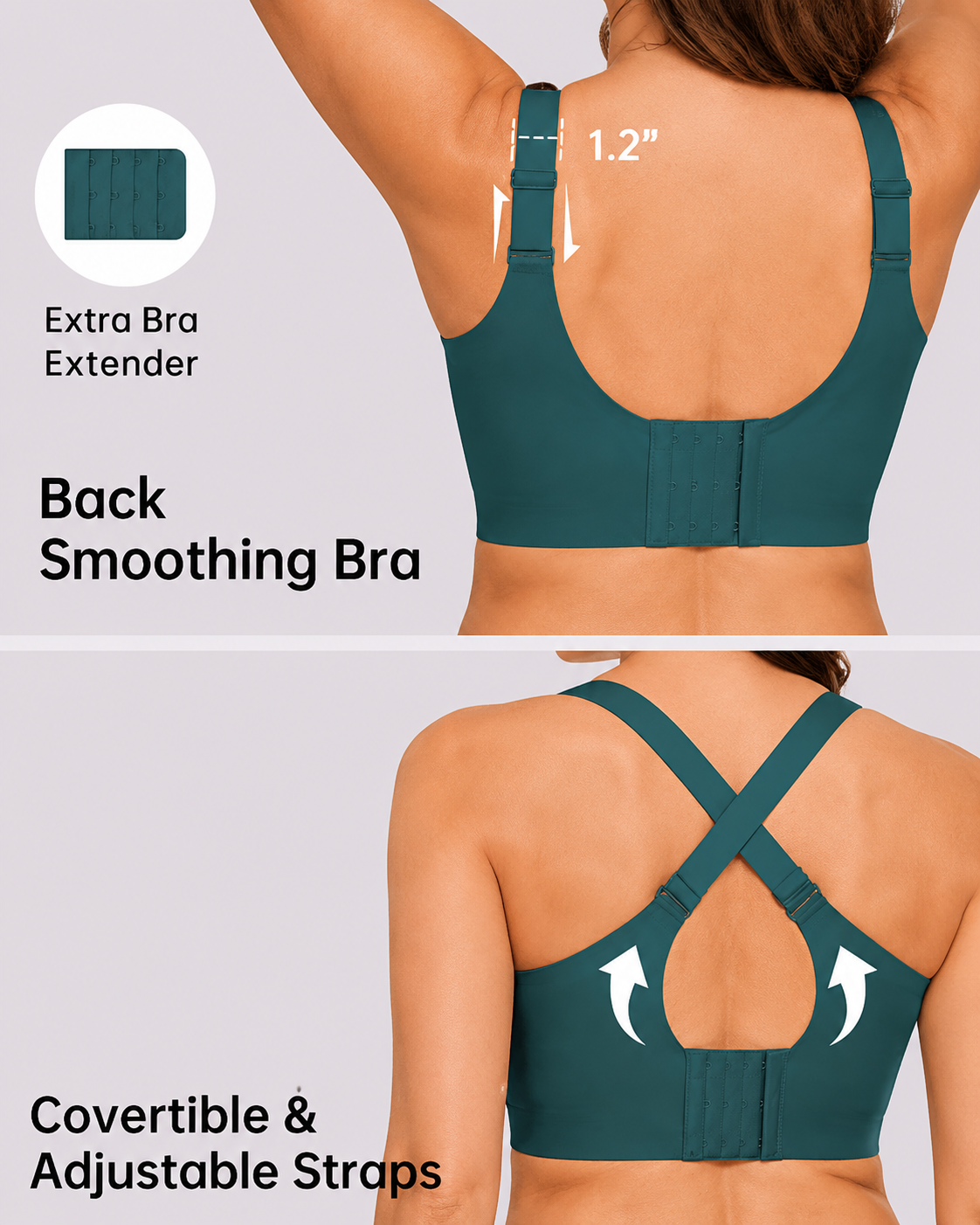 Wireless Lift Wide-Strap Seamless Jelly Support Bra