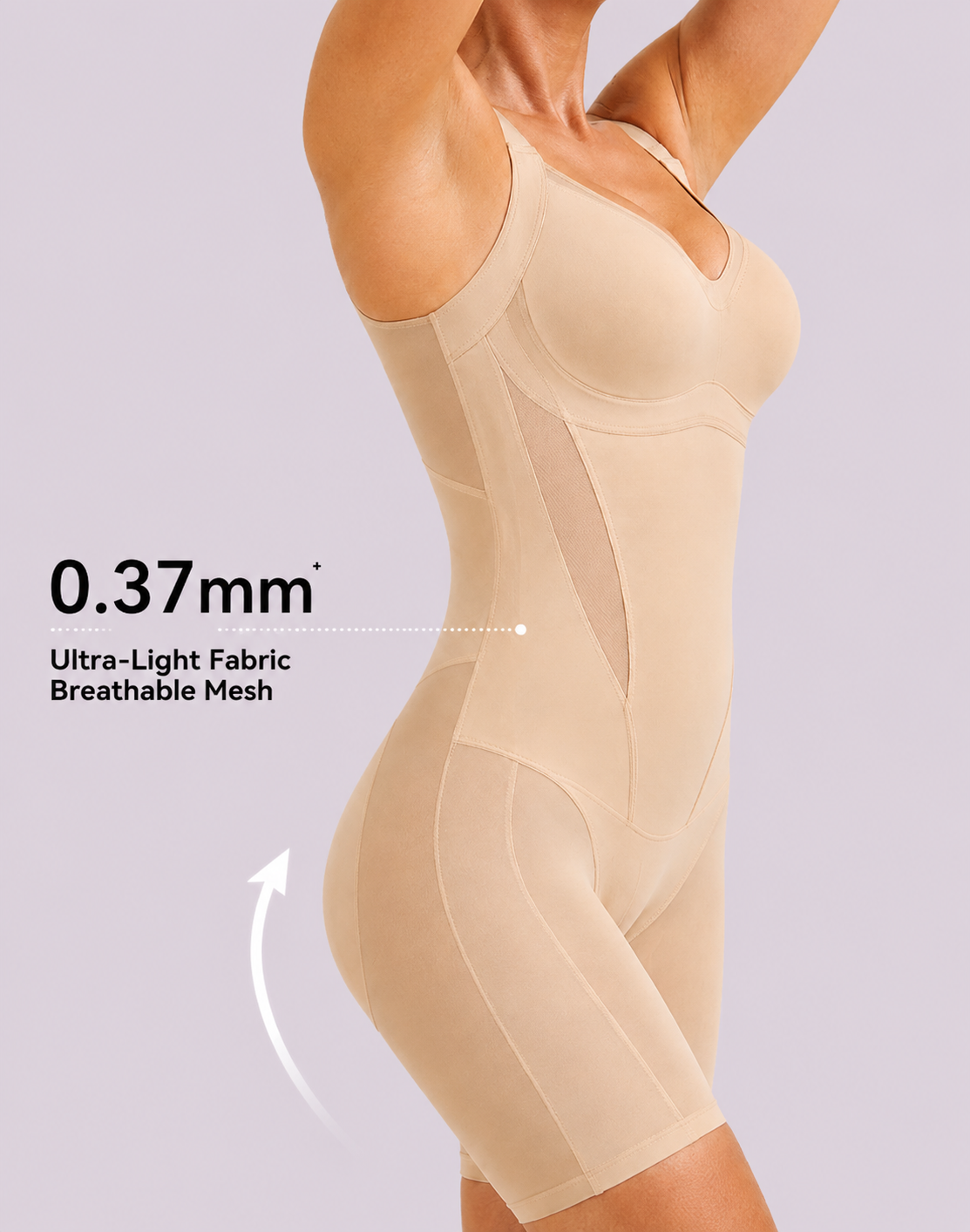 Ultra-thin Breathable Seamless Tummy Control Easy-to-Wear Shapewear Bodysuit