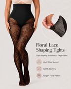 High Waist Control Tummy Lace Shaping Pantyhose