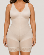 Firm Tummy Control Breathable Zip Front Bodysuit Shapewear