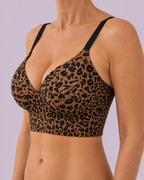 Wireless Push Up Seamless Leopard Print Bra