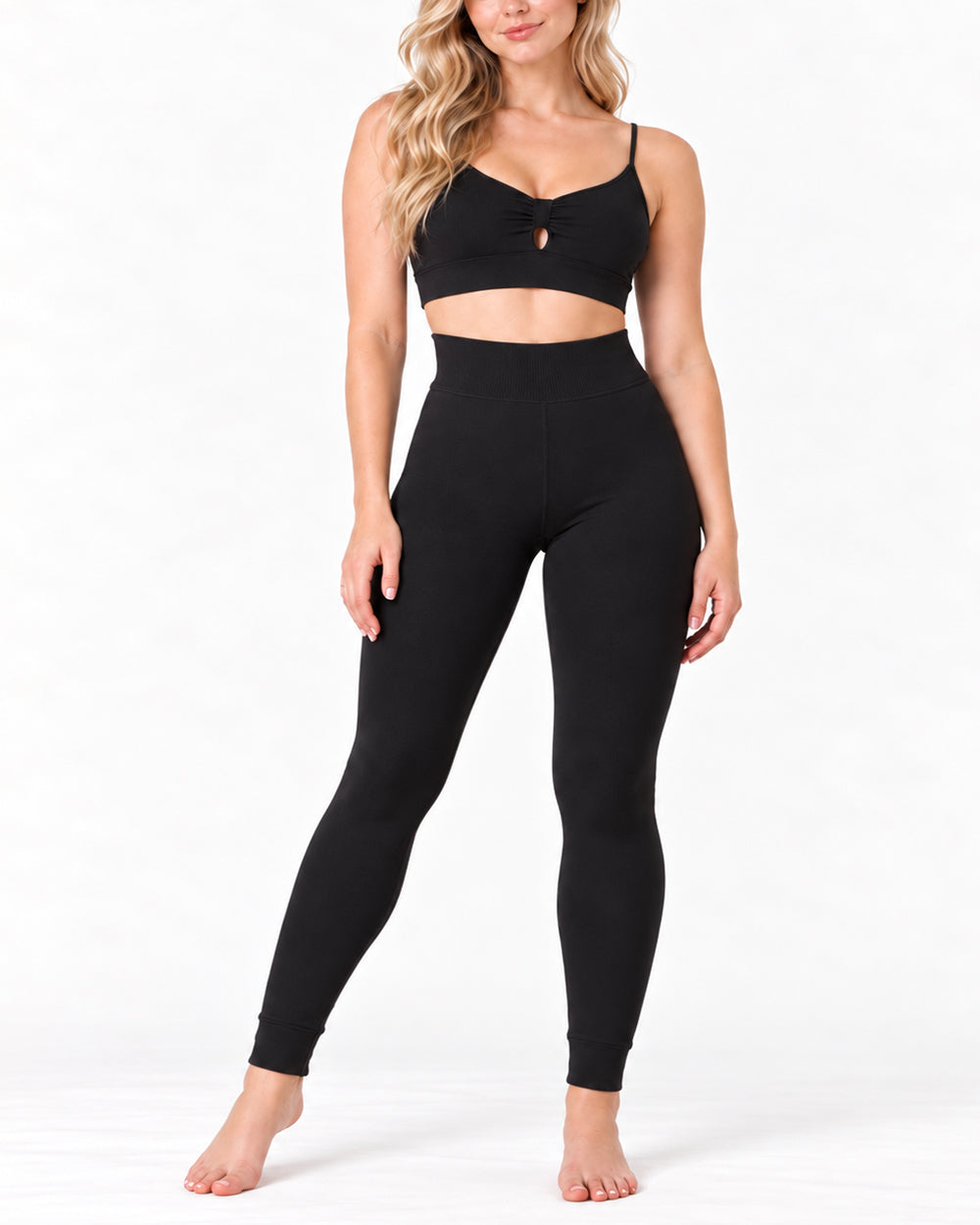 High Waisted Fleece Lined Thermal Leggings Secondary image