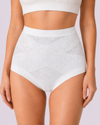 Tummy-Smoothing High-Waist Breathable Lace Briefs