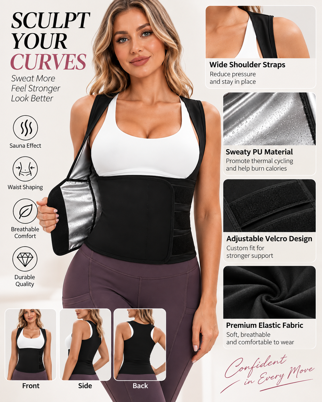 High-Performance Quick-Drying Sauna Sports Vest