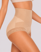 High Waist Tummy Control Lace Trim Shaping Panties