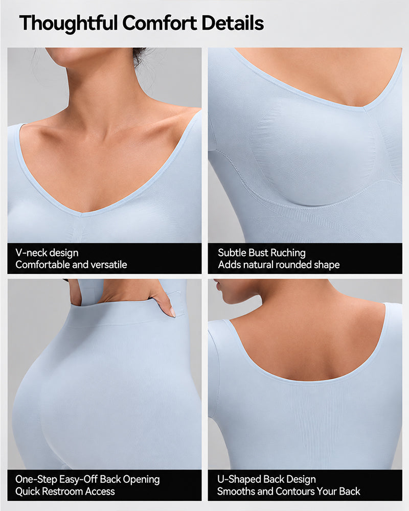 Long-Sleeve Short Bodysuit Drop-Seat Opening