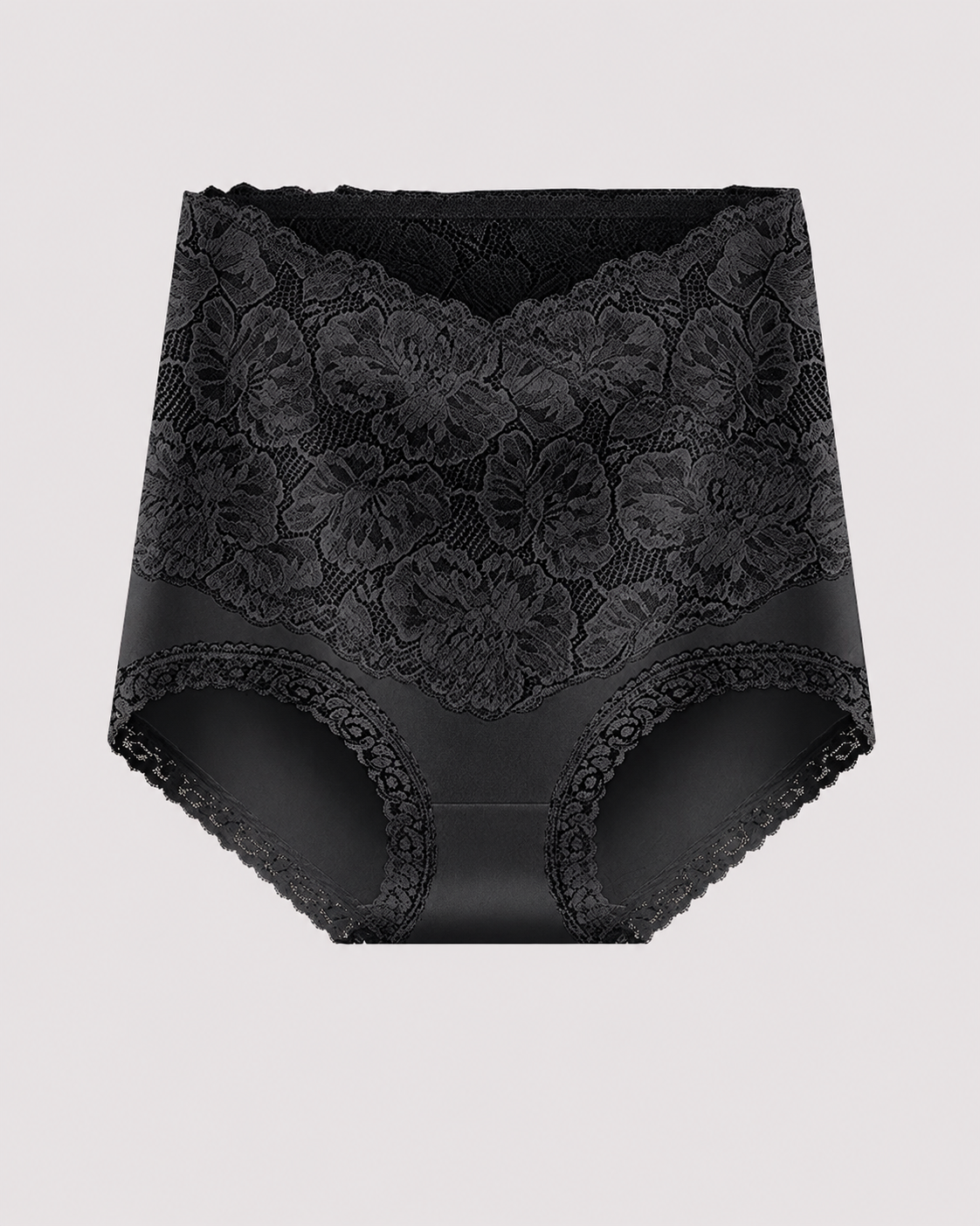 High Waist Tummy Control Lace Cotton Briefs