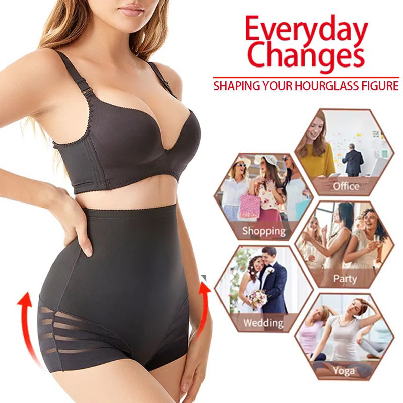 Waist-Sculpting High-Rise Mesh Butt-Lift Shaper Shorts