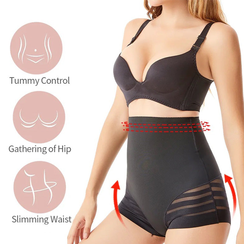 Waist-Sculpting High-Rise Mesh Butt-Lift Shaper Shorts