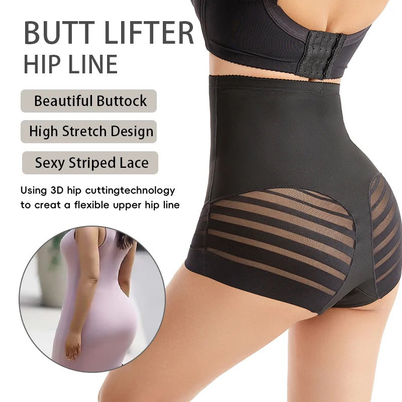 Waist-Sculpting High-Rise Mesh Butt-Lift Shaper Shorts