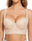 Push-Up Padded Floral Lace Longline Bra