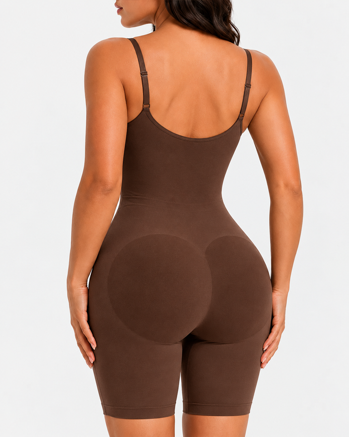 Seamless Back Pull-Down Tummy Control Bodysuit
