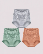 High Waist Tummy Control Lace Cotton Briefs