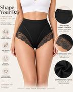 Floral Lace Trim Full Coverage Panties
