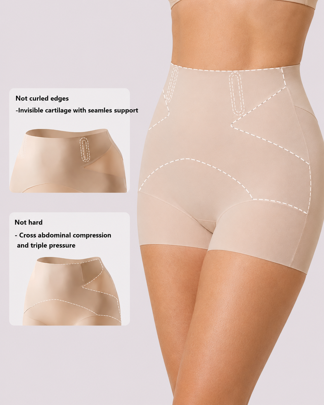 Tummy-Control X-Compression High-Waist Seamless Shaper Shorts