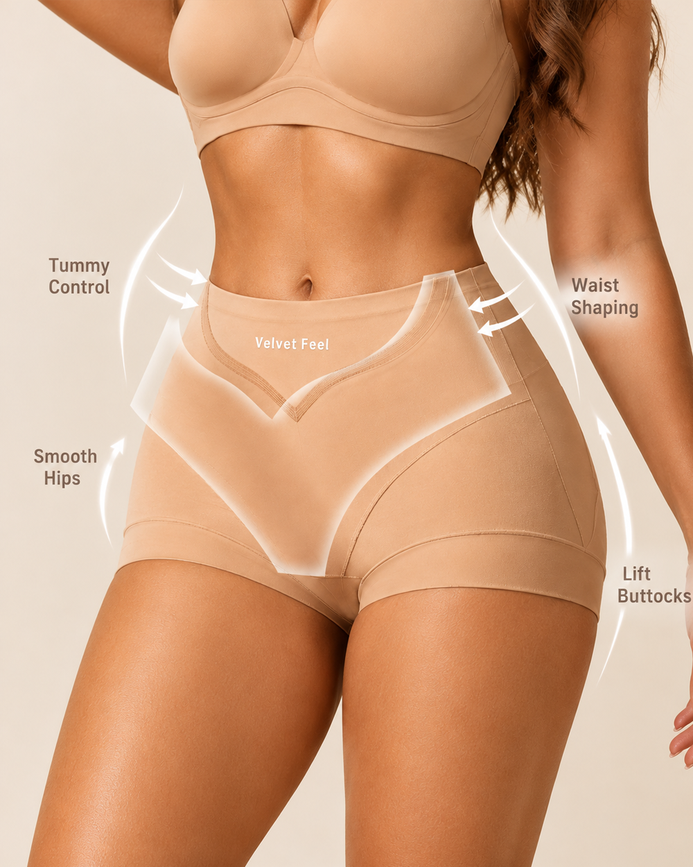 Tummy Control Fleece-Touch Shaping Shorts Secondary image