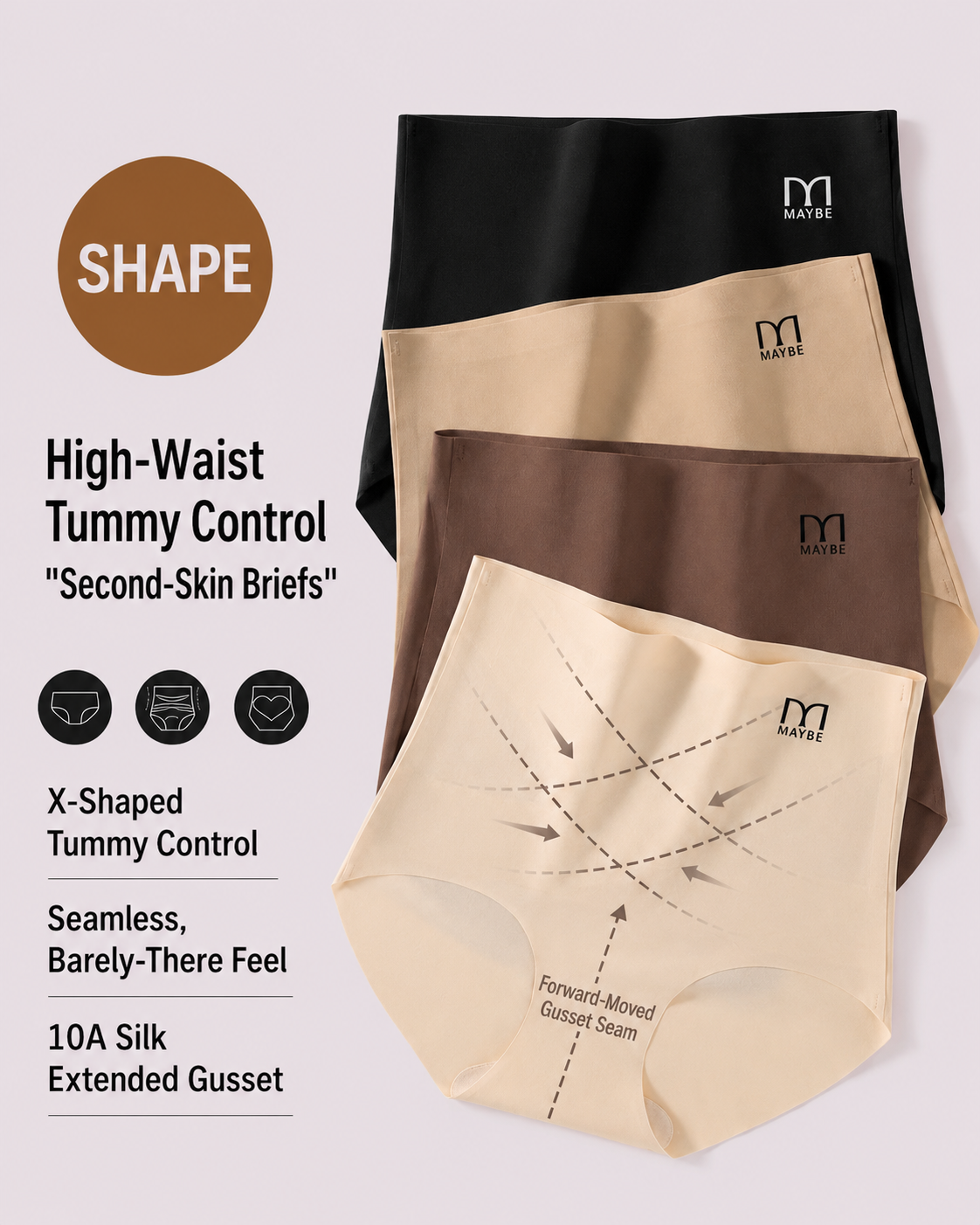 Light Tummy-Control High-Waist X-Shaping Briefs