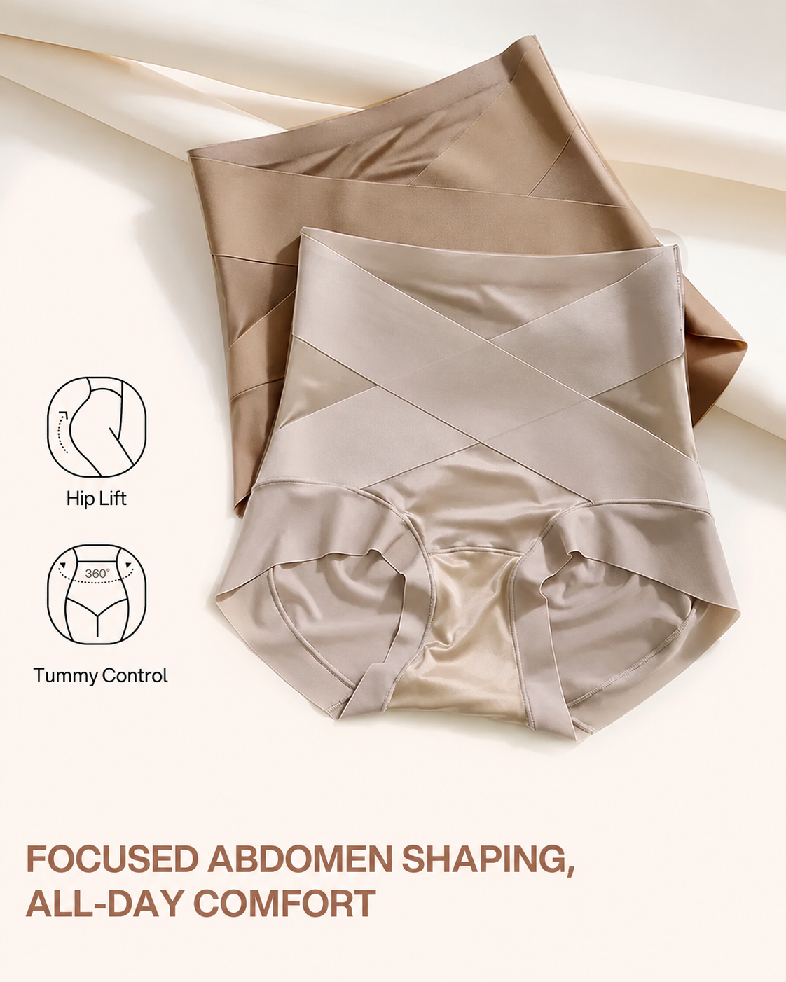 High Waist Cross Compression Shaping Panties