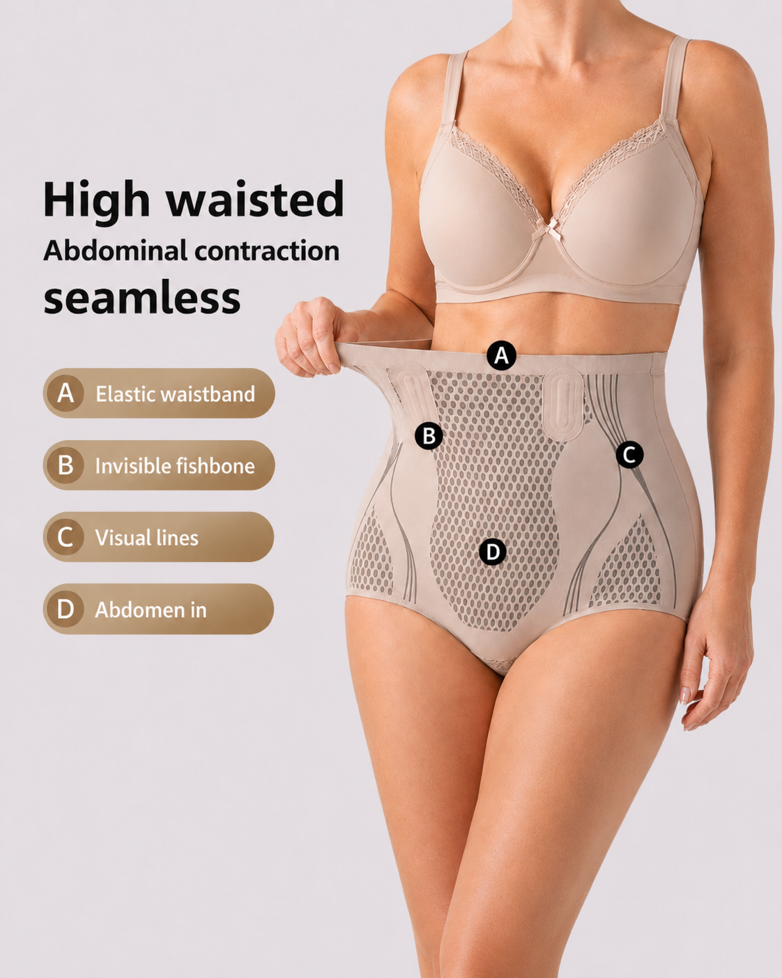 Breathable High-Waist Support Compression Briefs