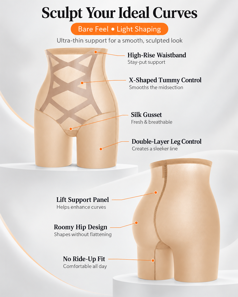 High-Waist Tummy Control Shaping Shorts