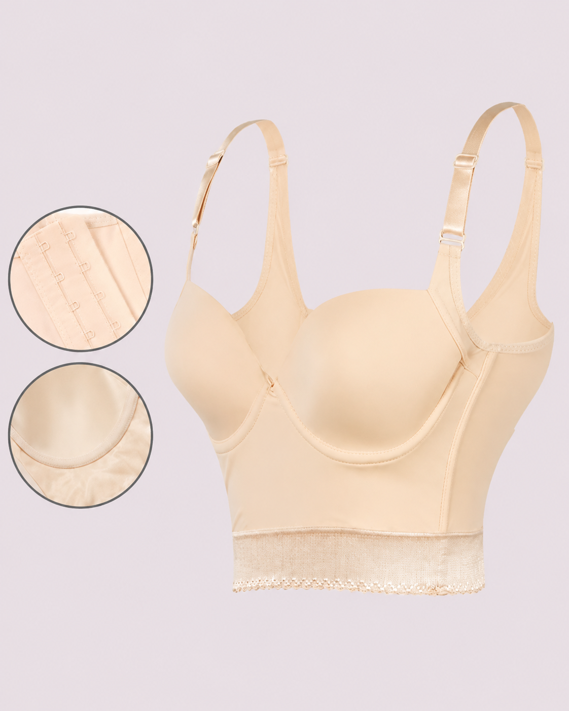 Push-Up Longline Underwire Support Bra