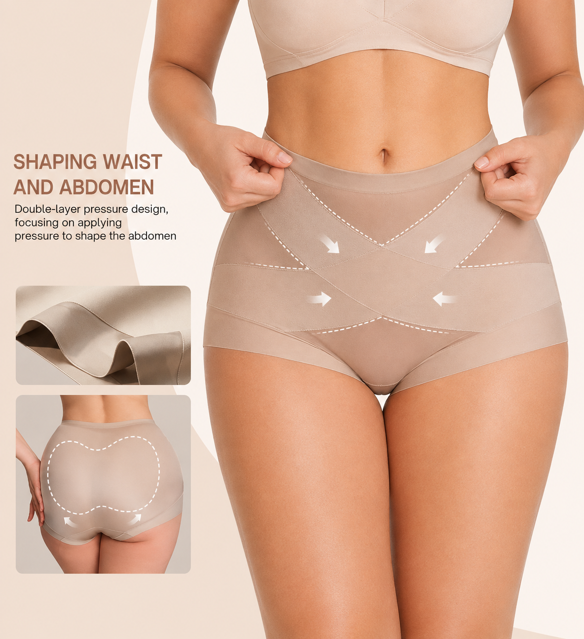 High Waist Cross Compression Shaping Panties