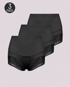 Tummy Control High-Waist Lace Panel Shaping Briefs